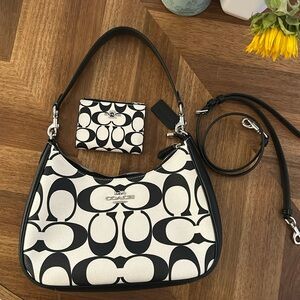COACH shoulder bag w/ crossbody strap & wallet